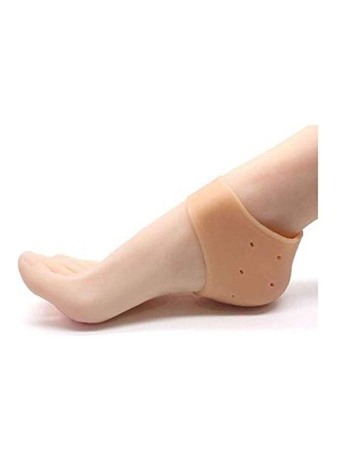 Silicone Gel Anti Heel Crack Pad Socks for Pain Relief Beige - v1628732575/N49830857A_4