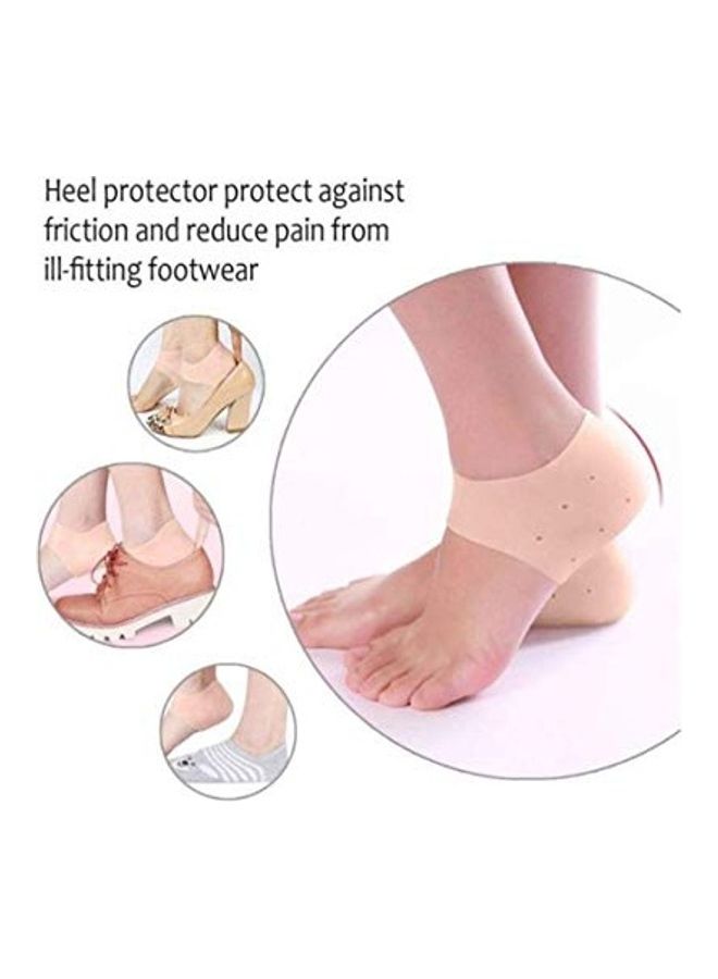 Silicone Gel Anti Heel Crack Pad Socks for Pain Relief Beige - v1628732576/N49830857A_3