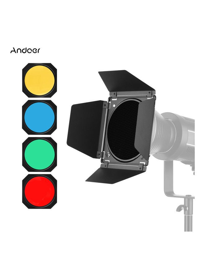 أندوير حاجز ضوء للتصوير الفوتوغرافي مع 4 فلاتر ملونة وشبكة أسود - Image 2