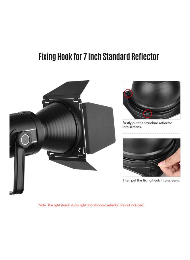 أندوير حاجز ضوء للتصوير الفوتوغرافي مع 4 فلاتر ملونة وشبكة أسود - Image 3