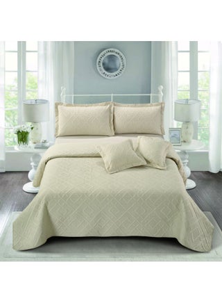 6-Piece Ultrasonic Compressed Comforter Set Microfiber Cream White 220x240cm - v1628732721/N49845229A_1