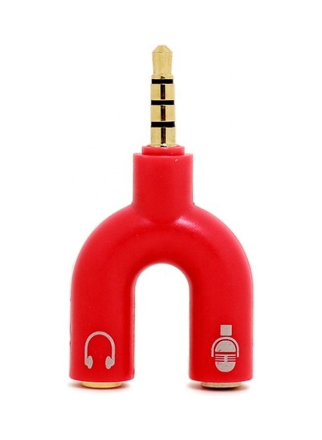 Marrkhor - 5-Pieces Headphone Splitter Y Jack Adapter Red - Image 1