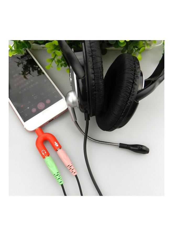 Marrkhor - 5-Pieces Headphone Splitter Y Jack Adapter Red - Image 1