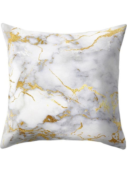 Decorative Cushion Cover White/Grey/Gold 45x45cm