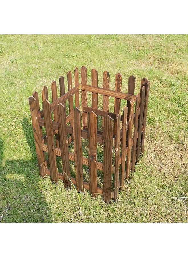 LINGWEI Outdoor Wooden Solid Fence Brown 160x30cm - Image 2