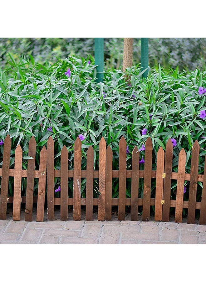 LINGWEI Outdoor Wooden Solid Fence Brown 160x30cm - Image 3