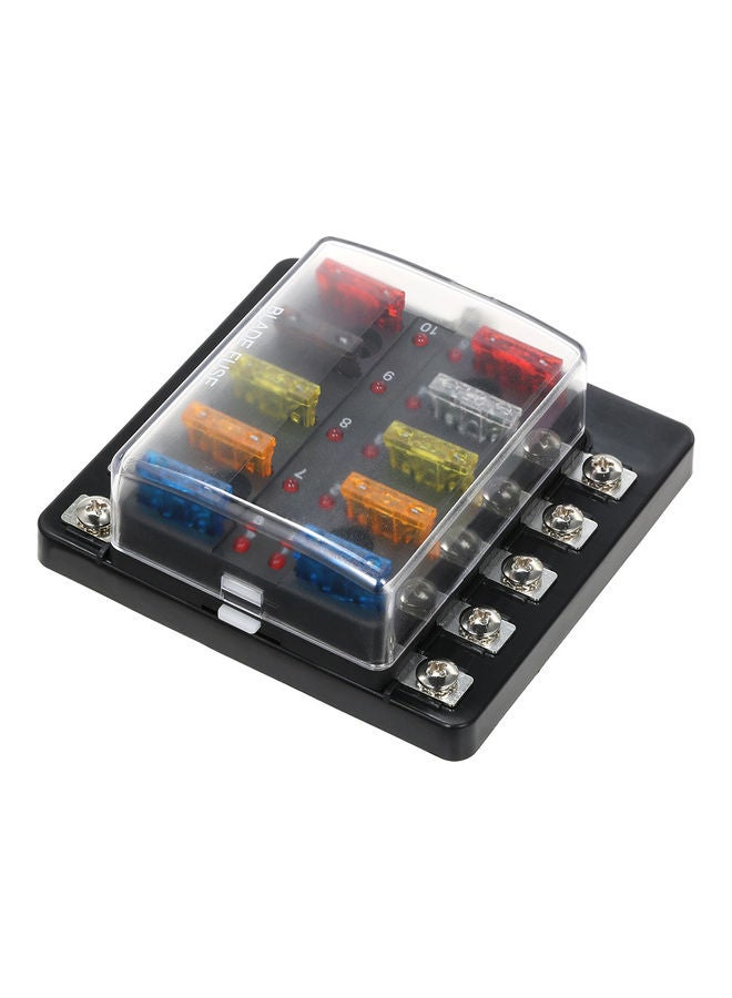 Generic 10 Way Blade Fuse Box With LED Indicator  - Image 1
