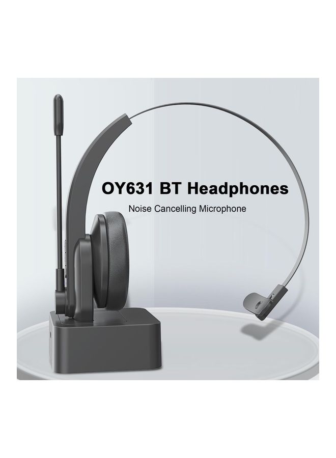 Single Ear Head-Mounted Wireless Headset with Mic Black - Image 4