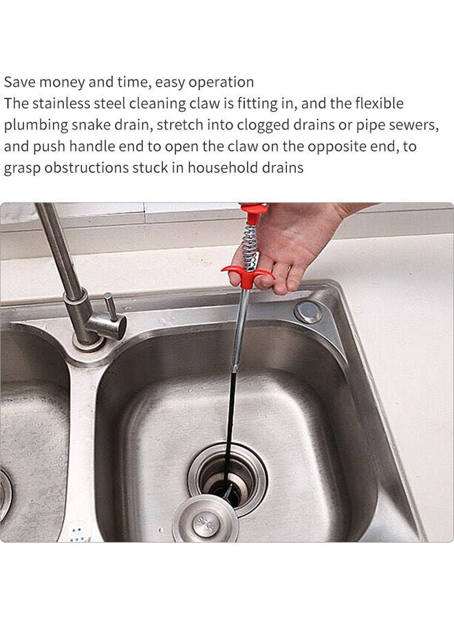 Plumbing Drain Clog Remover Black/Silver/Red  - Image 3