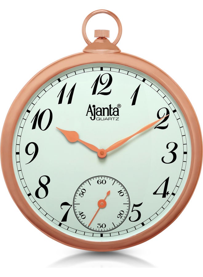 أجانتا ساعة حائط بعقارب بتصميم بسيط بني/أخضر - Image 1