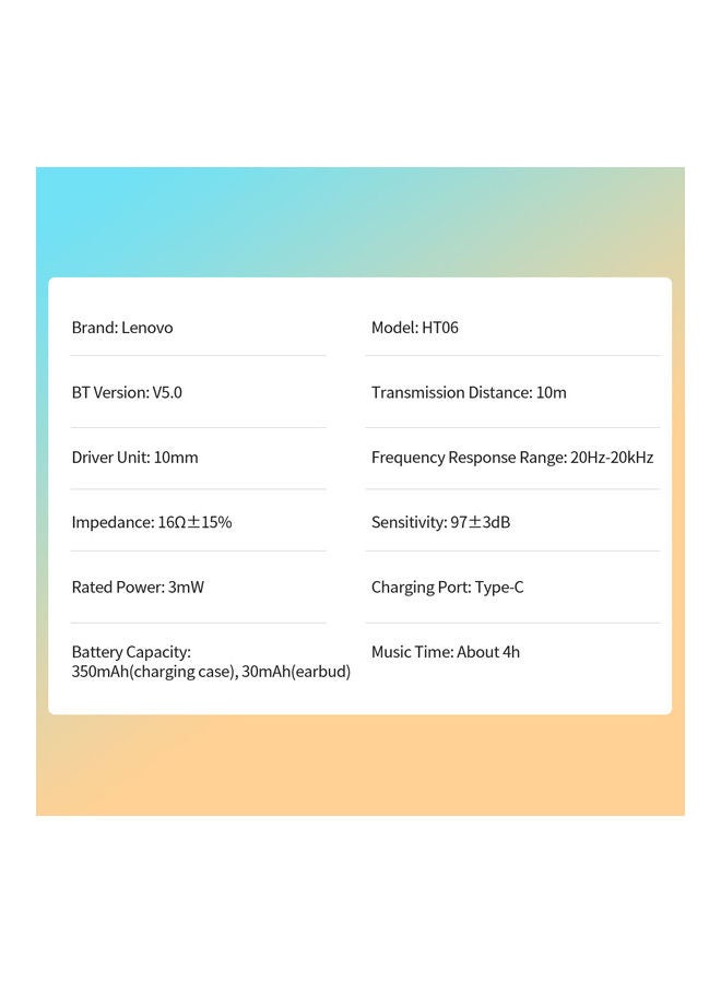 Lenovo HT06 True Wireless bluetooth headset Black - Image 4