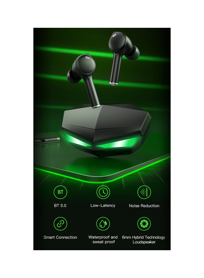True Wireless Gaming In-Ear Bluetooth Earphone Black/Green - Image 4
