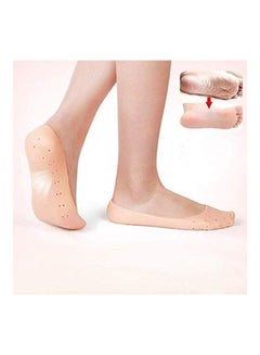 Scarlett Anti Crack Full Length Silicone Foot Protector Moisturizing Socks Beige  - Image 1