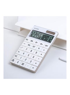 Generic Widescreen Dual Powered Calculator White 