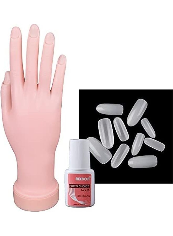 يد صناعية مرنة مع 500 طرف أظافر لتصميم فن الأظافر - Image 2