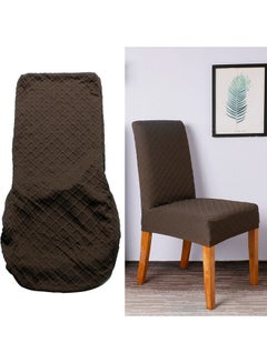 Decdeal 4-Piece Dining Chair Covers Canvas brown 12.00x1.00x12.00cm  - Image 3