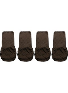 Decdeal 4-Piece Dining Chair Covers Canvas brown 12.00x1.00x12.00cm  - Image 1