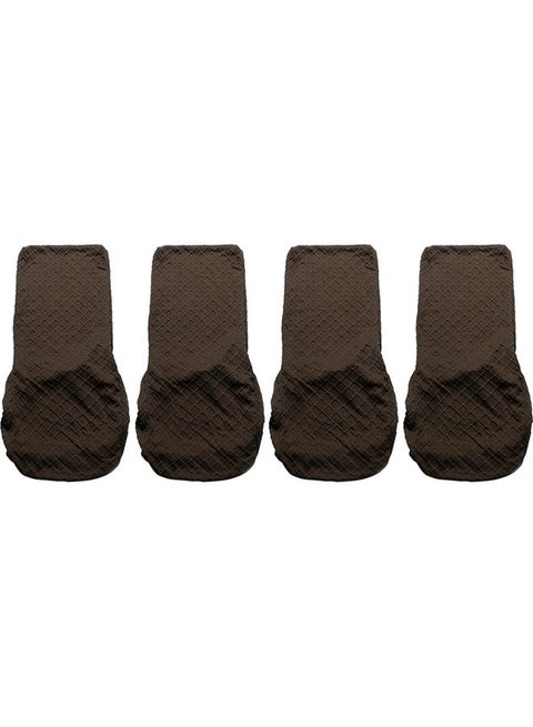 4-Piece Dining Chair Covers Canvas brown 12.00x1.00x12.00cm