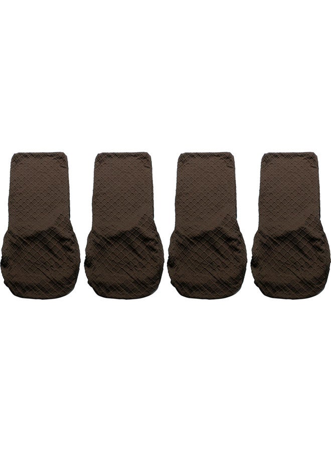 4-Piece Dining Chair Covers Canvas brown 12.00x1.00x12.00cm