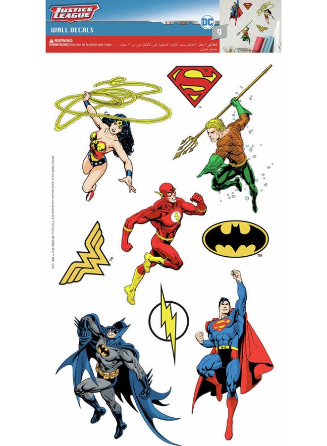 RoomMates Justice League Super Heroes Wall Sticker Multicolour  - Image 1