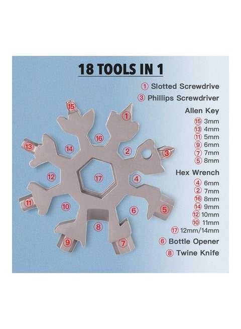 18 In 1 Multi-Functional Hexagon Wrench Camping Outdoor Survival Tool