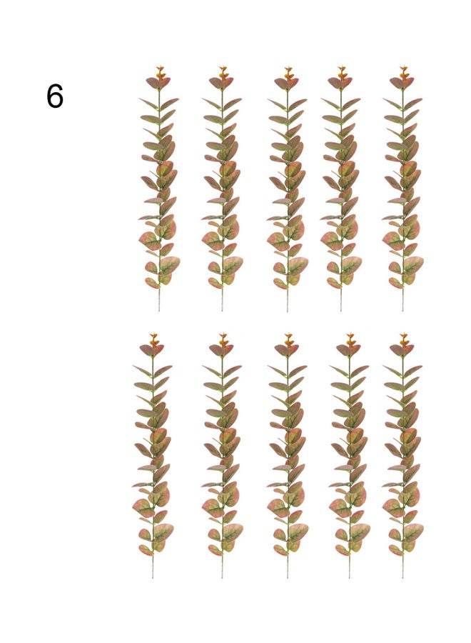 Generic 10-Piece Artificial 3D Eucalyptus Leaf Set Green/Orange 