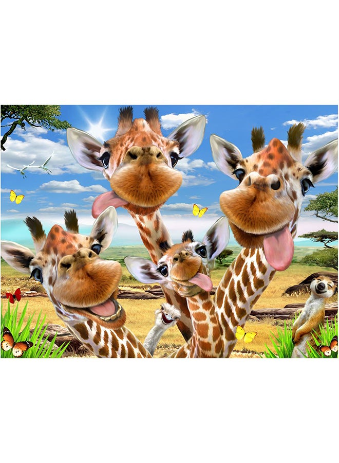 برايم 3D لعبة أحجيات قطع التركيب بتصميم زرافة سيلفي من هوارد روبنسون مكونة من 48 قطعة مع دمية محشوة. - Image 2