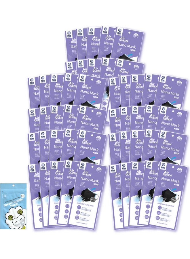Air QUEEN 50 Pack Nano Filter Face Mask With 8-Piece Mint Scented Sticker  - Image 1
