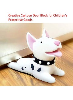 ماركة غير محددة Baby Safety Creative Wedge Doorstop Cute Cartoon Dog Door Stopper Baby Protect white 14*4.5*9cm  - Image 4