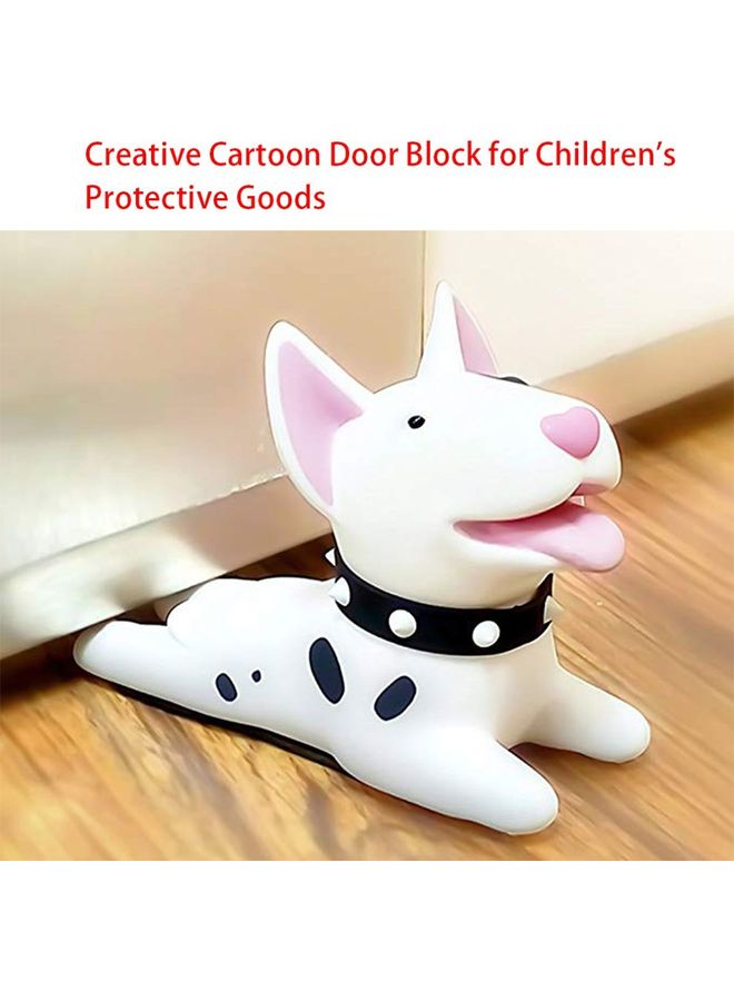 Baby Safety Creative Wedge Doorstop Cute Cartoon Dog Door Stopper Baby Protect white 14*4.5*9cm  - Image 4