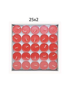 Saubhagya Global 50-Piece Premium Tea Light Smokeless Candle Set Red 18x18inch  - Image 1
