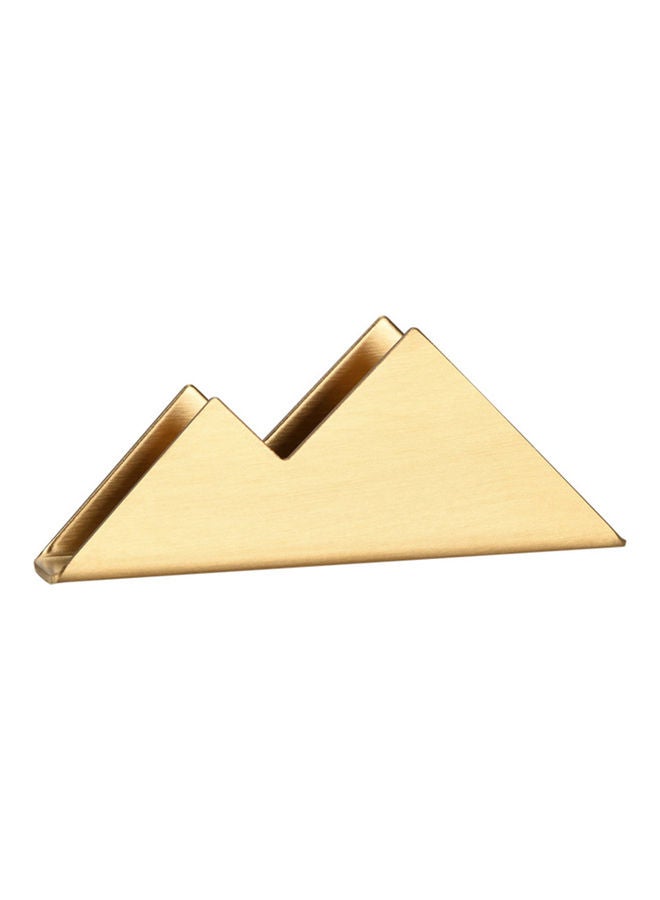 Stainless Steel Mountain Shape Card Storage Stand Golden  - Image 1