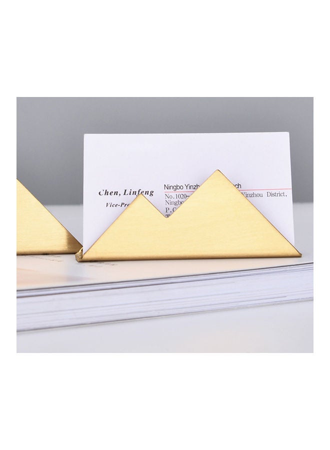 Stainless Steel Mountain Shape Card Storage Stand Golden  - Image 3