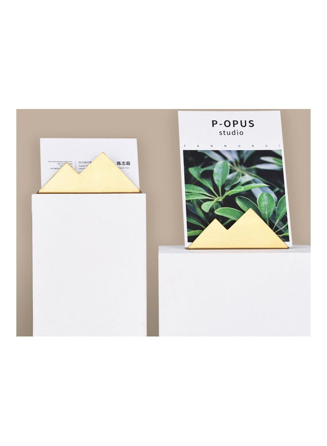 Stainless Steel Mountain Shape Card Storage Stand Golden  - Image 4