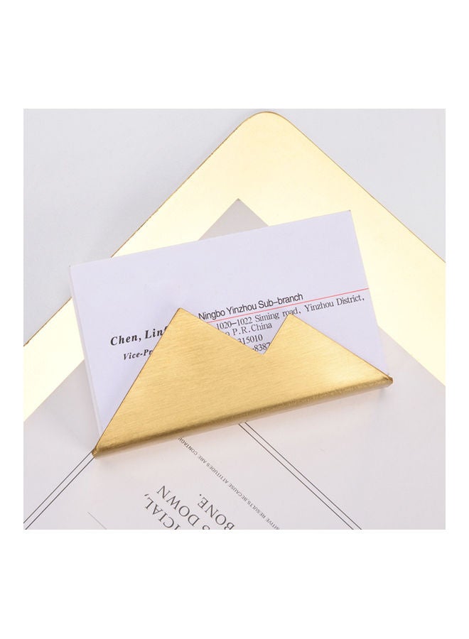 Stainless Steel Mountain Shape Card Storage Stand Golden  - Image 5