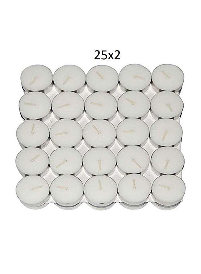Saubhagya Global 50-Piece Premium Tea Light Smokeless Candle Set White 18x18inch - Image 1