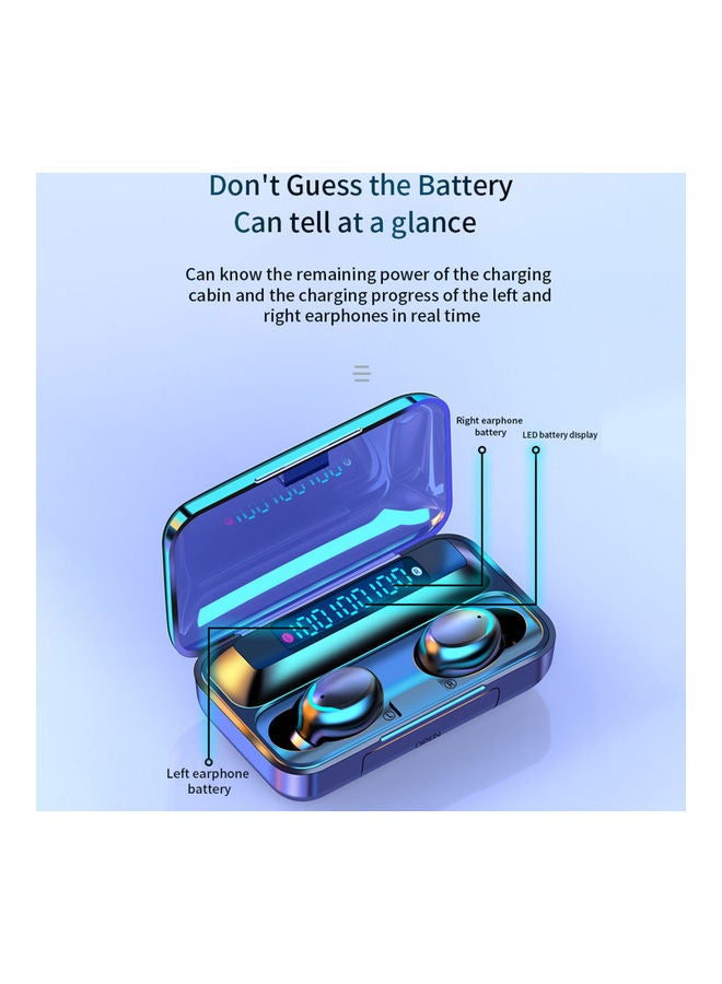 Waterproof Auto Pairing Wireless Earphones with Power-Bank Function Blue - Image 2