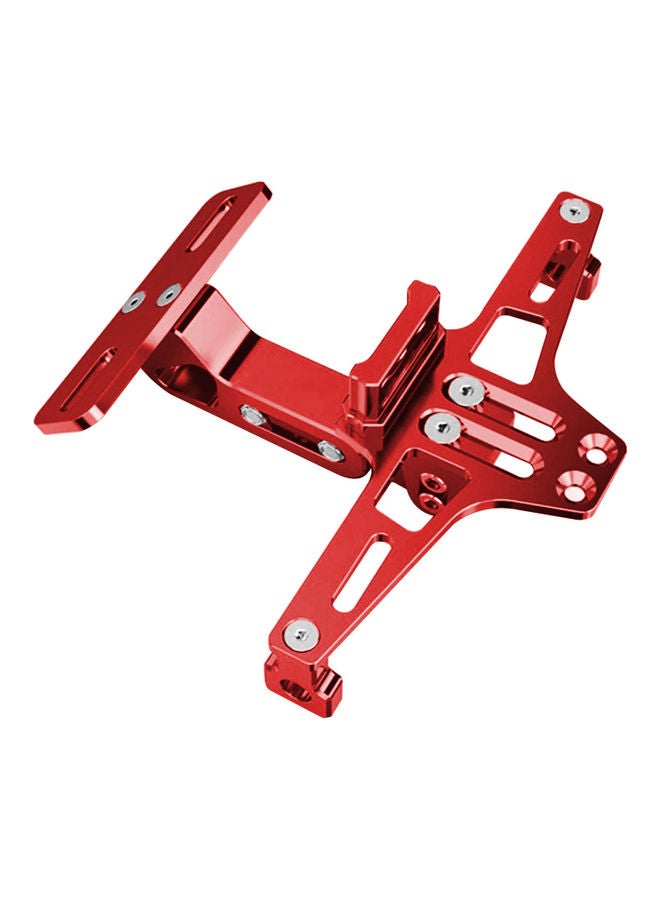 Generic Motorcycle License Plate Bracket with LED Lights Licence Plate Holder Red  - Image 1