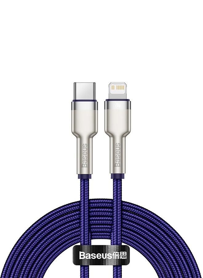 Baseus - USB C to Lightning Fast Charging Data Transfer Cable PD 20W Cafule Series Power Delivery for iPhone 14/14 Pro/13 Pro/13 Pro Max/13/13 mini, iPad 9, 12 mini/12/12 Pro , 2M Purple - Image 1