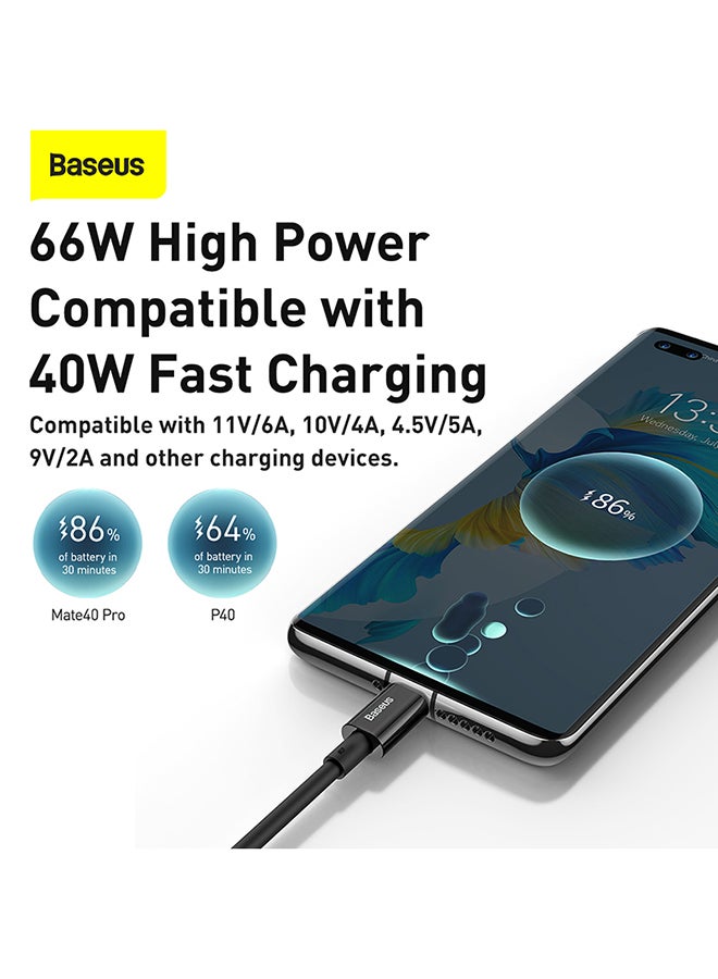Baseus Superior Series Fast Charging Data Cable USB To Type-C 66W Black - Image 3
