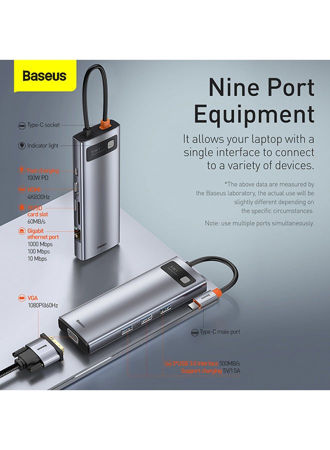 Baseus 9 in 1 USB C Hub Docking Station Adapter with 4K HDMI Power Delivery for MacBook Pro, Surface Pro, iPad Pro and Other Type C Devices Space Grey  - Image 3