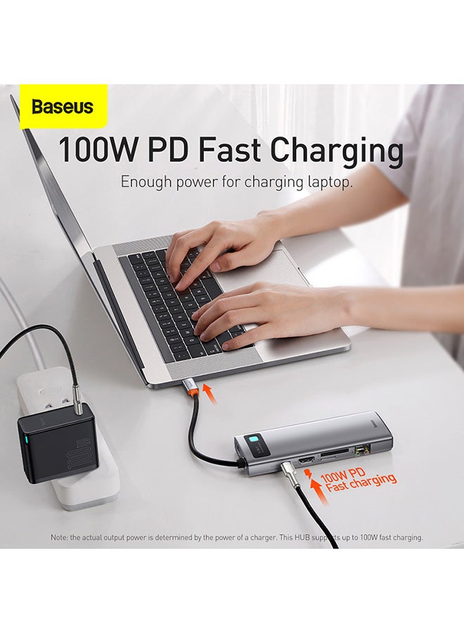 Baseus 9 in 1 USB C Hub Docking Station Adapter with 4K HDMI Power Delivery for MacBook Pro, Surface Pro, iPad Pro and Other Type C Devices Space Grey  - Image 4
