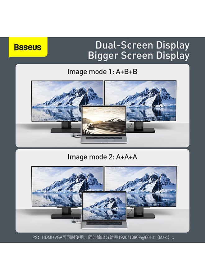 Baseus 9 in 1 USB C Hub Docking Station Adapter with 4K HDMI Power Delivery for MacBook Pro, Surface Pro, iPad Pro and Other Type C Devices Space Grey  - Image 5