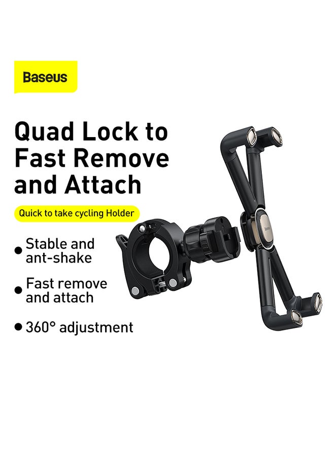 Baseus Bike Phone Holder Motorcycle Bike Phone Mount 360 Rotatable Bike Phone Holder Mount Compatible with 4.7-6.7" Phones Compatible with iPhone 13 Mini 13 Pro Max 11 12 Galaxy S22 S21 S20 etc Black - Image 2