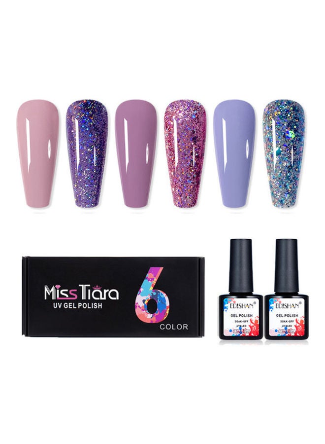 MissTiara 6-Piece UV and LED Nail Gel Polish Set Multicolour  - Image 2