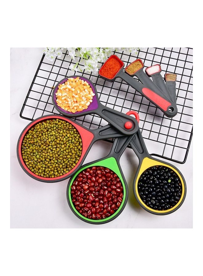 Measuring Cups Spoons Collapsible Silicone Measuring Cups & Spoons Set 8 piece Measuring Tool Engraved Markings for Liquid Dry Measuring Space Saving Silicone Color  - Image 2