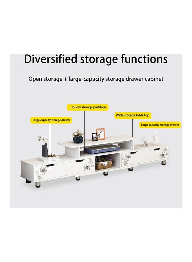 خزانة تلفزيون قابلة للسحب أبيض 190x26x38.5سم - Image 3