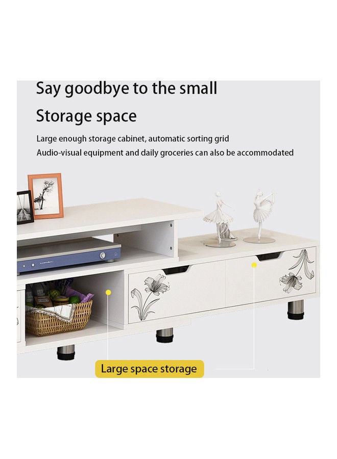 خزانة تلفزيون قابلة للسحب أبيض 190x26x38.5سم - Image 5