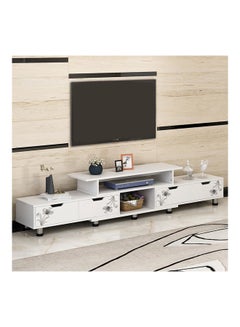 Tv Table Riyadh Generic TV Table Retractable Television Cabinet White 190x26x38.5cm KSA ...