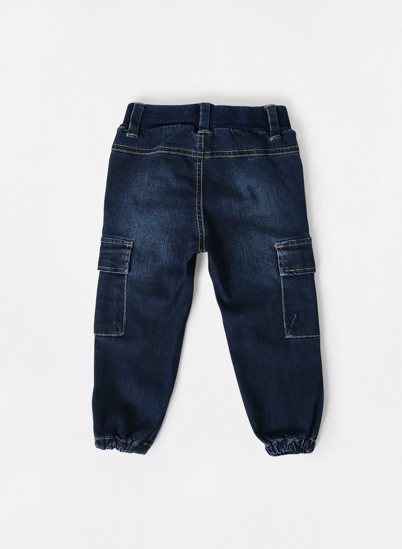 NAME IT - Drawstring Detail Joggers Dark Blue - Image 1